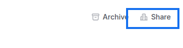 Focused crop of the job header showing the Share button highlighted next to Archive.