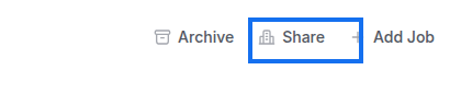 Focused crop of the folder header showing the Share button highlighted between Archive and Add Job.