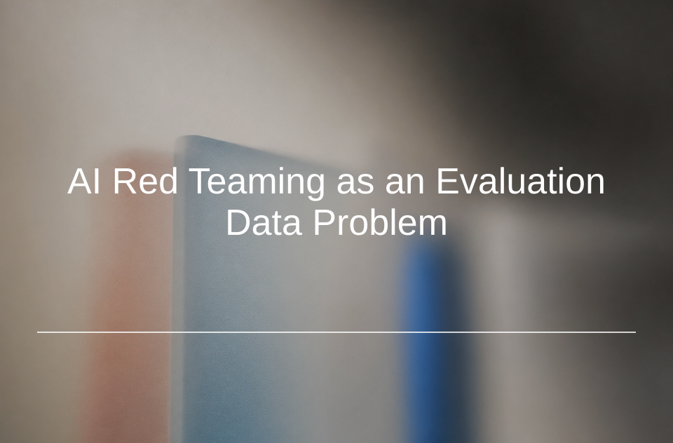Card thumbnail illustration of AI red teaming findings organized into evaluation data, with centered title text and a horizontal divider.