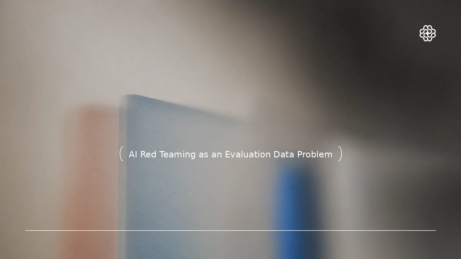 Illustration of AI red teaming as a structured evaluation-data workflow, with prompts, reviewer notes, and tagged cases rather than a generic cybersecurity scene.