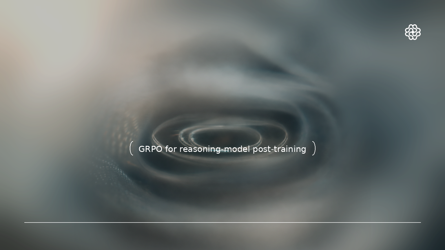 Abstract blurred measurement field for GRPO reasoning-model post-training.