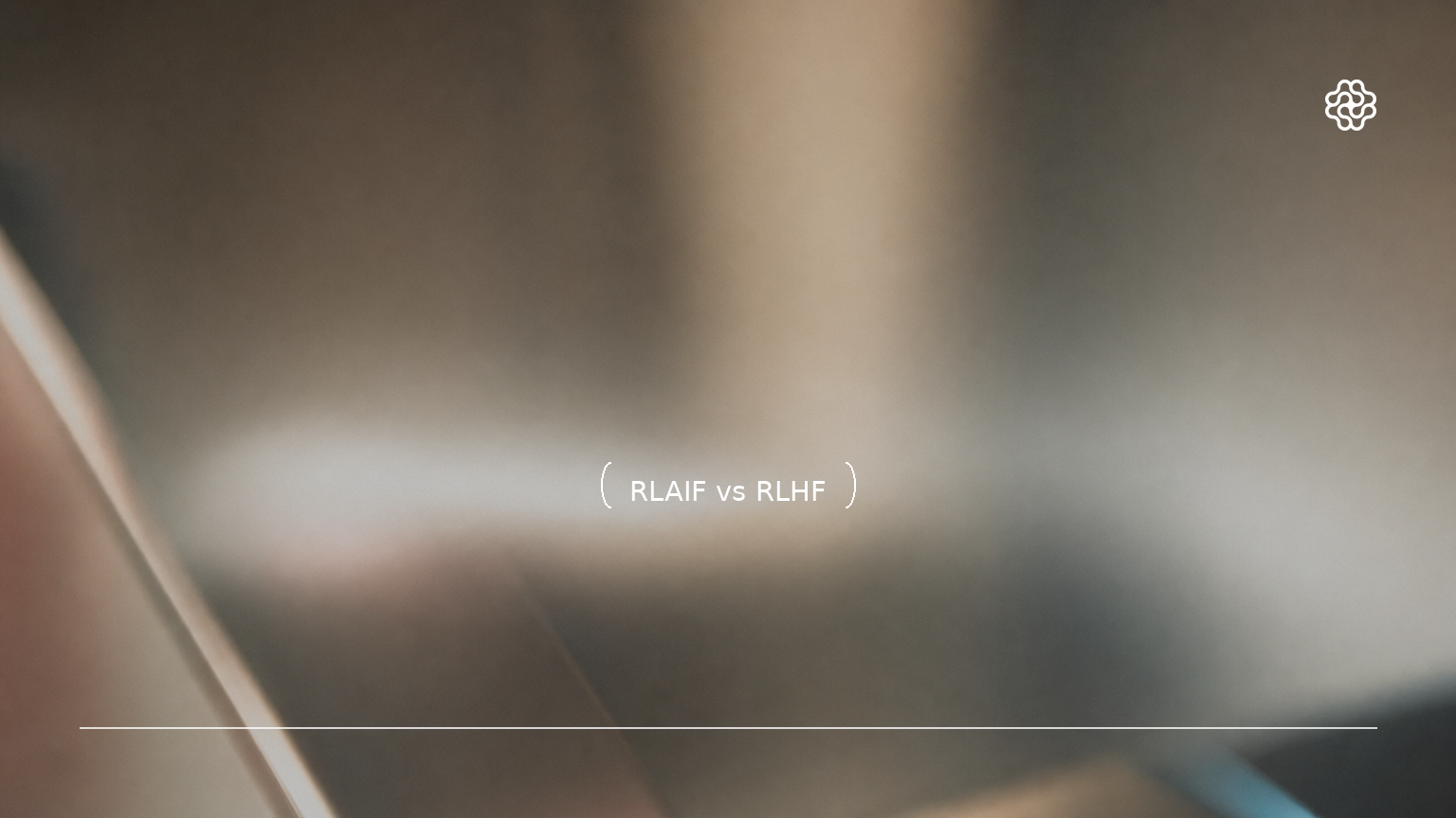 Abstract frosted-glass calibration field for RLAIF vs RLHF.