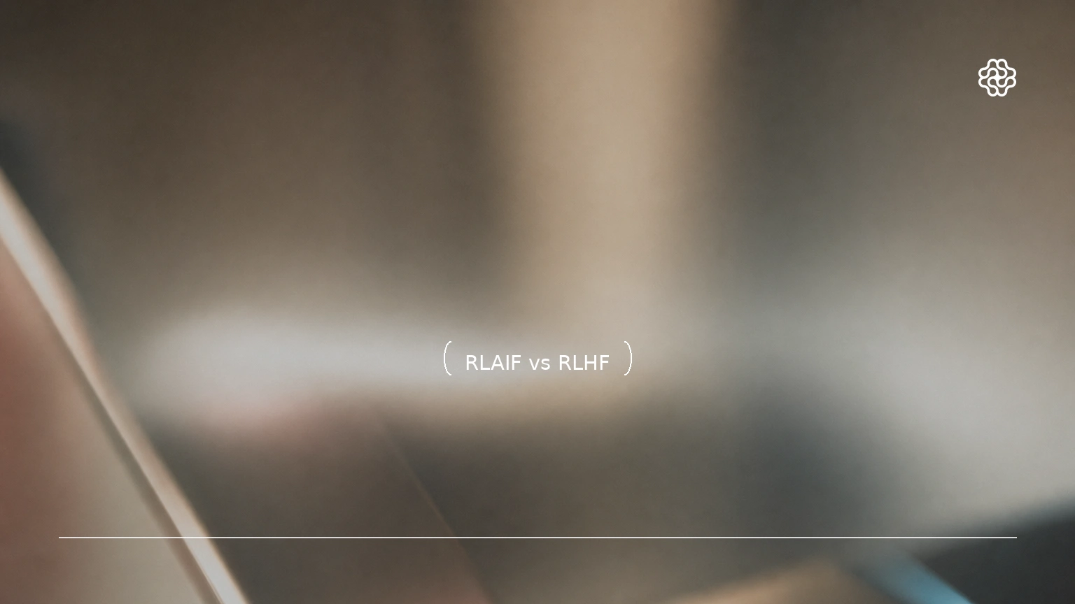 Abstract frosted-glass calibration field for RLAIF vs RLHF.